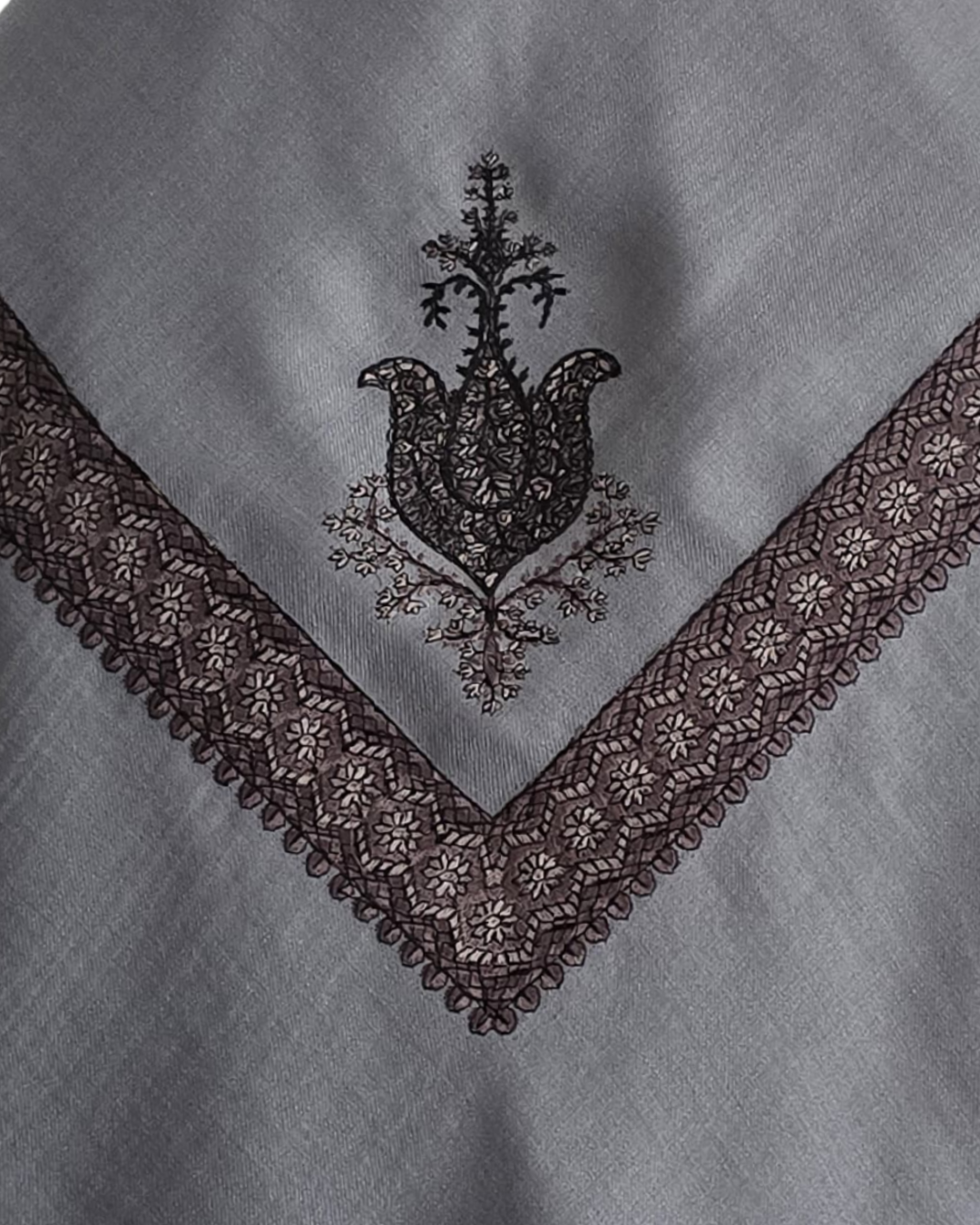 Slate Grey | Bronze Embroidery