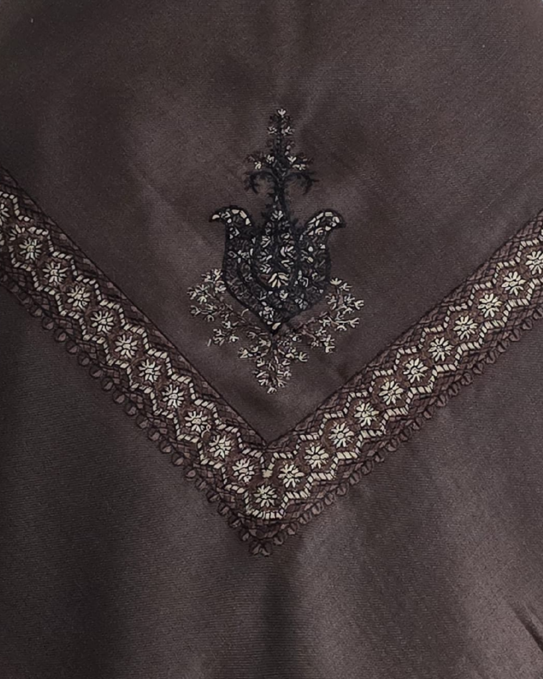 Chocolate Brown | Chocolate & Beige Embroidery