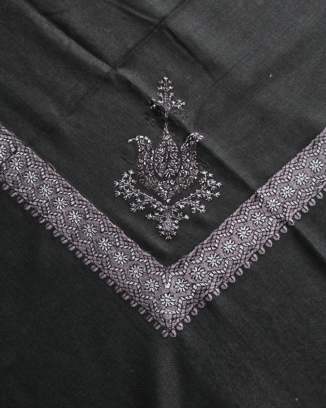 Charcoal | Grey & Silver Embroidery
