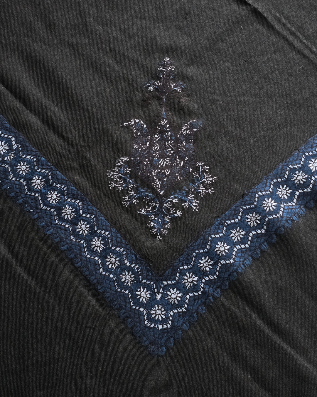 Charcoal | Blue Embroidery