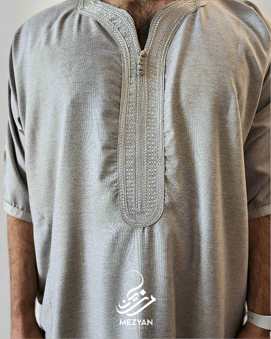 Ash Gray Moroccan Gandoura