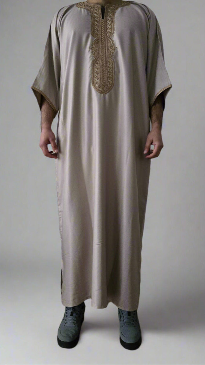 Marzouga Beige | Moroccan Thobe Gandoura