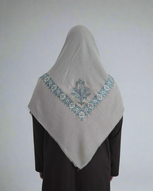 Bone Grey | Turquoise Embroidery