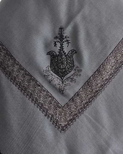 Slate Grey | Gunmetal Embroidery