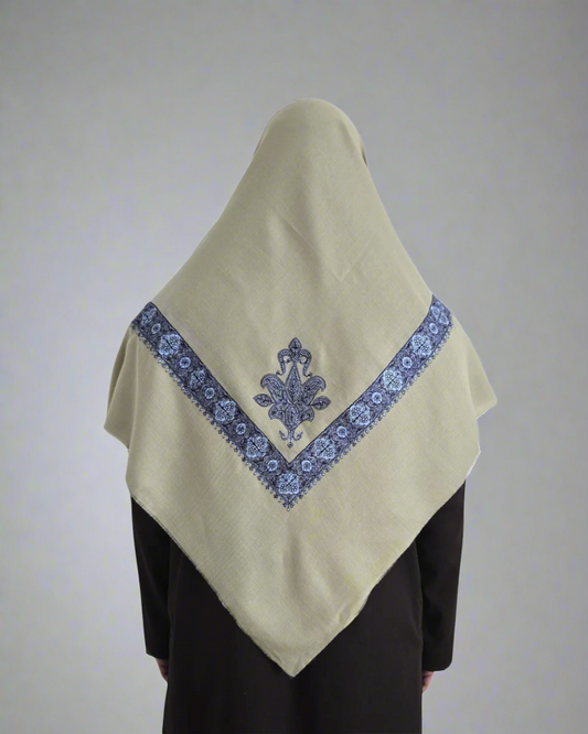 Tea Green | Steel Blue Embroidery