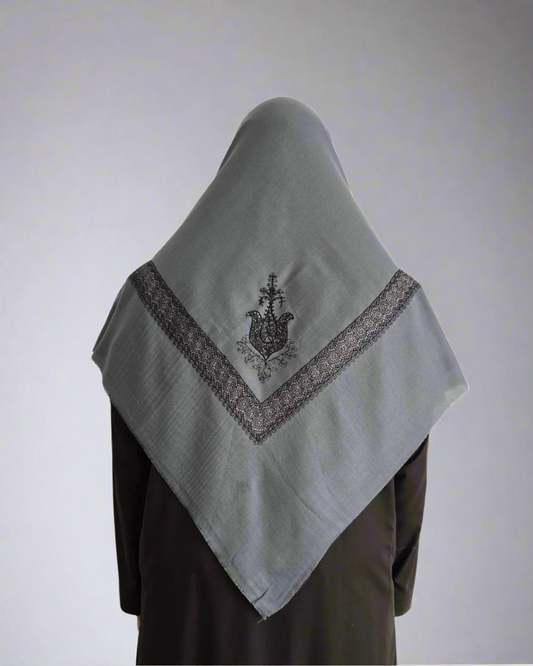 Slate Grey | Gunmetal & Bronze Embroidery