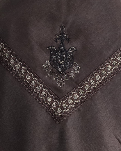 Chocolate Brown | Chocolate & Beige Embroidery