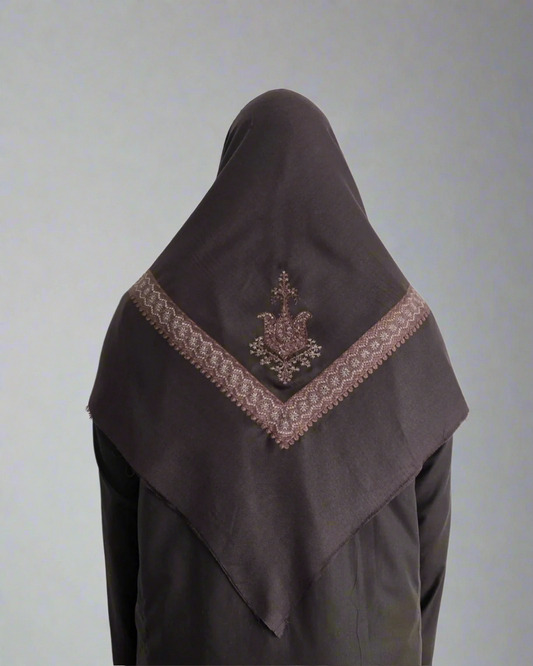 Chocolate Brown | Cocoa & Beige Embroidery