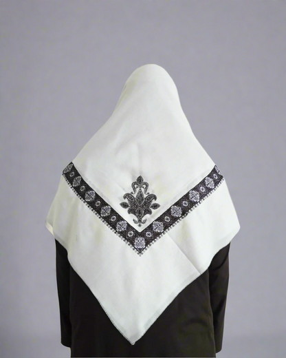 Pure White | Dark Grey Embroidery