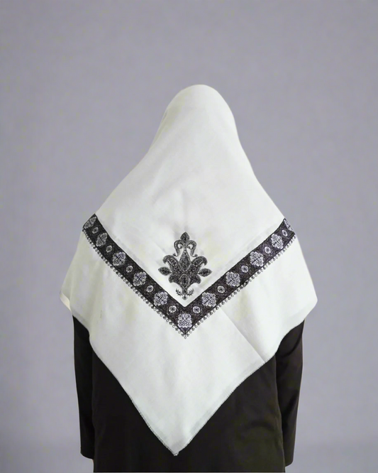 Pure White | Dark Grey Embroidery