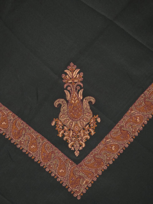 Onyx | Black Yemeni Shemagh – Orange Embroidery