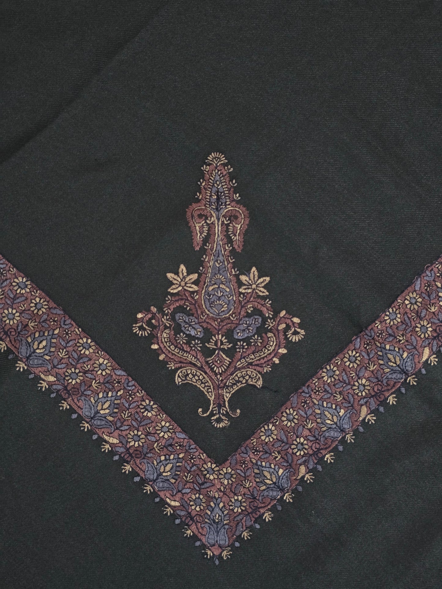 Onyx | Black Yemeni Shemagh – Blue Embroidery